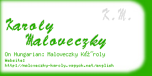 karoly maloveczky business card